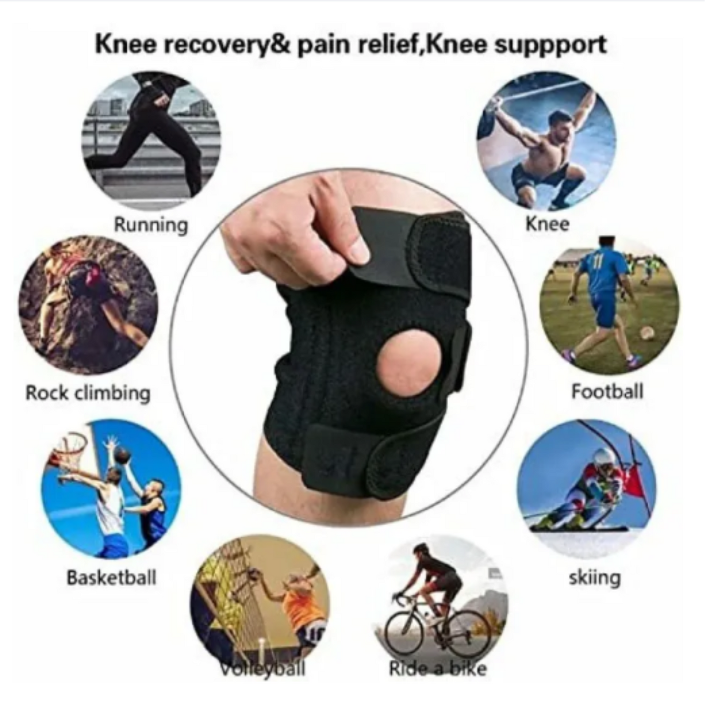 Knee Brace Support – Perfect for Running, Gym & Recovery - 1 Pair