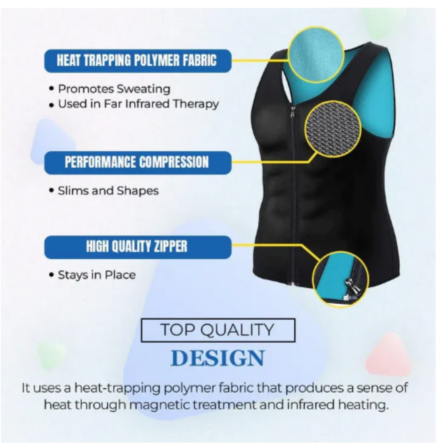 Men's Zipper Neoprene Slimming Shirt - Hot Body Shaper