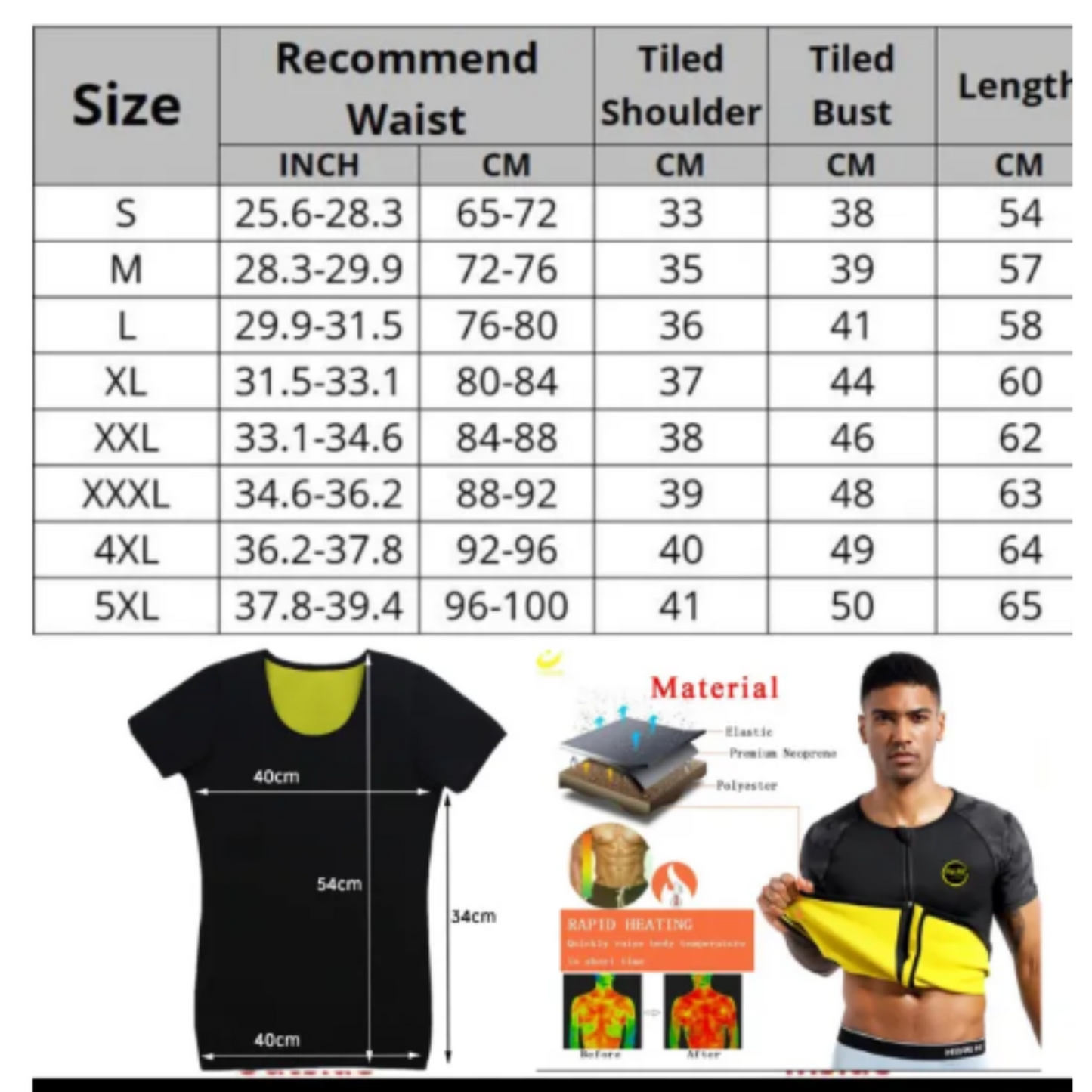 Unisex Neoprene Slimming Vest with Zipper - Hot Body Shaper