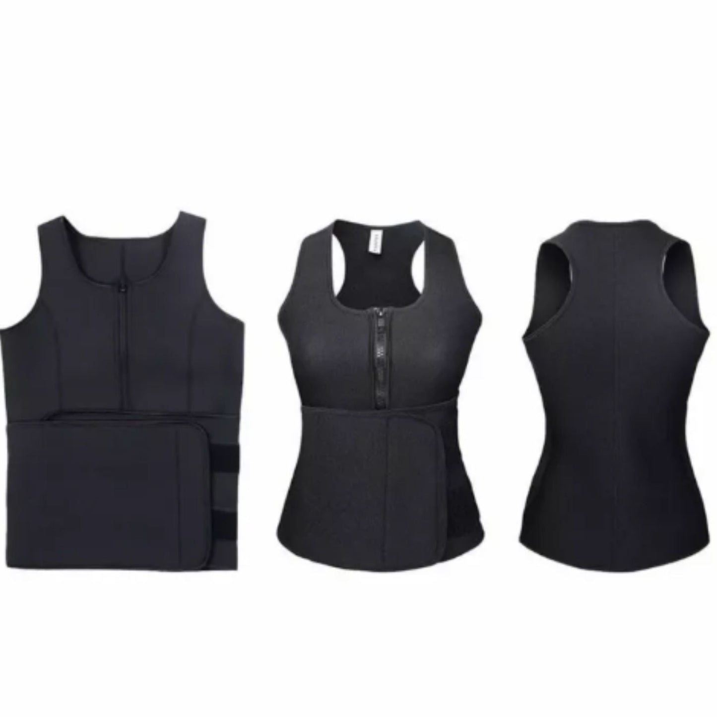 Women's Slimming Shirt | Zipper & Waist Belt | Hot Body Shaper