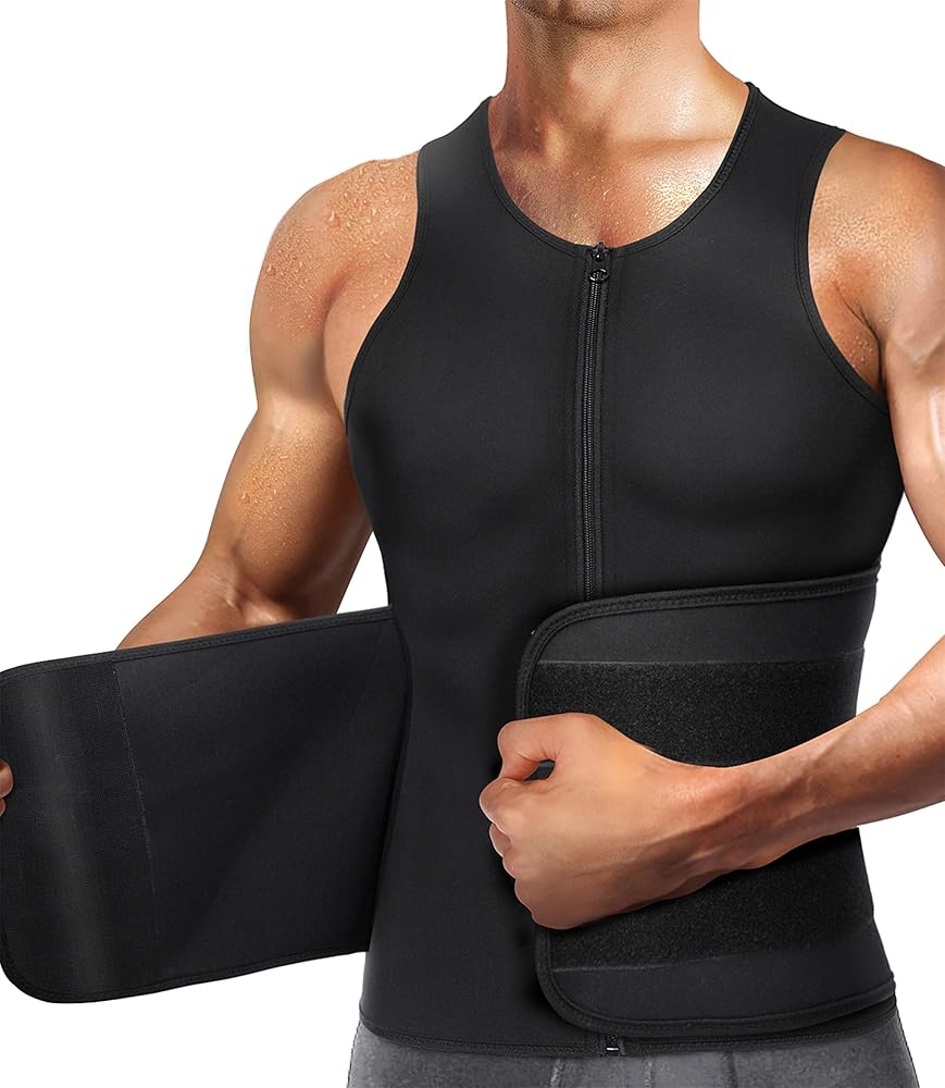 Zipper Cami Men Vest+Waist Trainer