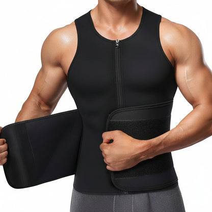Zipper Cami Men Vest+Waist Trainer