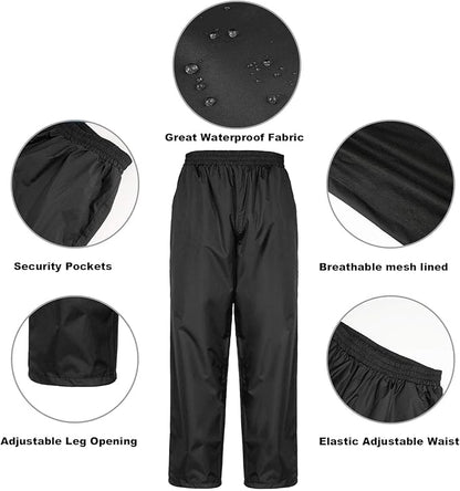 Rain Suit Waterproof for Men & Women – Breathable Lightweight Jacket & Pants Set for Motorcycle, Hiking, Fishing, Golf & Camping