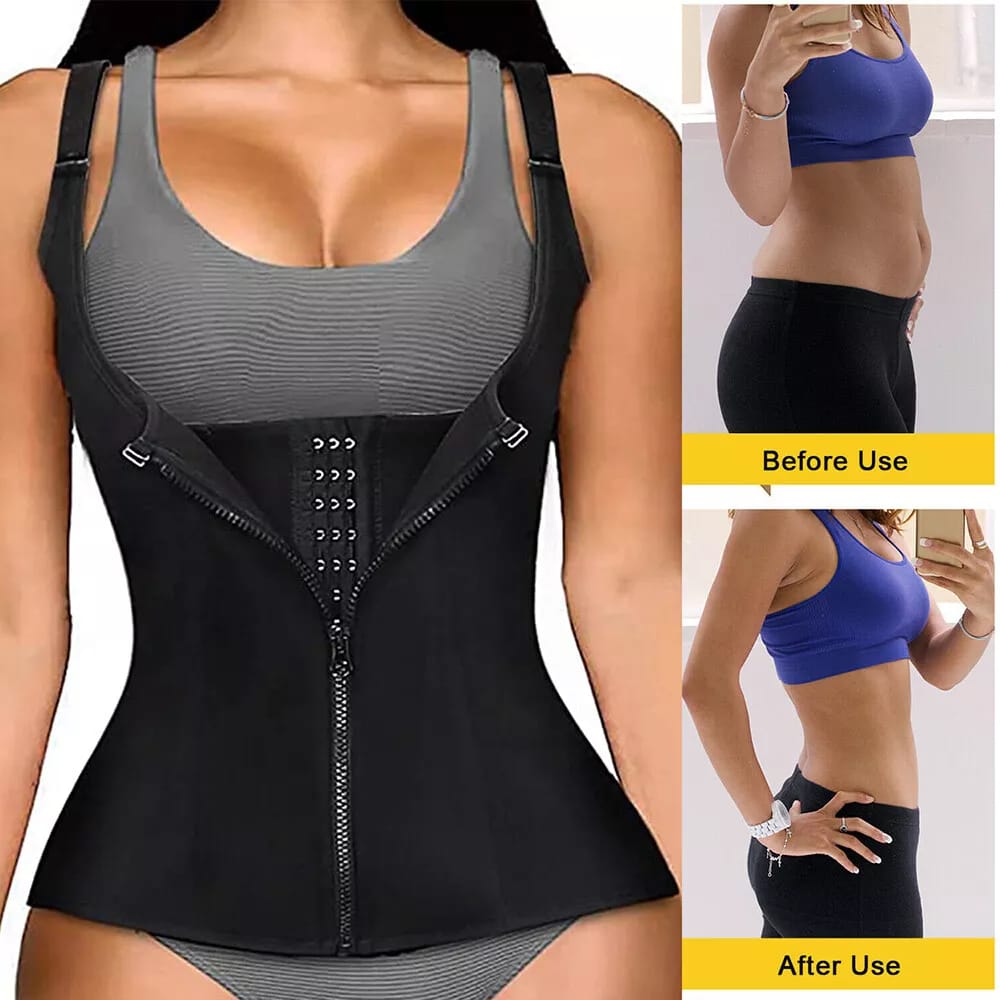 Women’s Waist Cincher Vest –Secure Hook & Zipper Waist Shaper