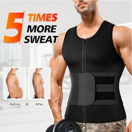 Neoprene Zipper Slimming Shirt with Belt | Men’s Hot Shaper