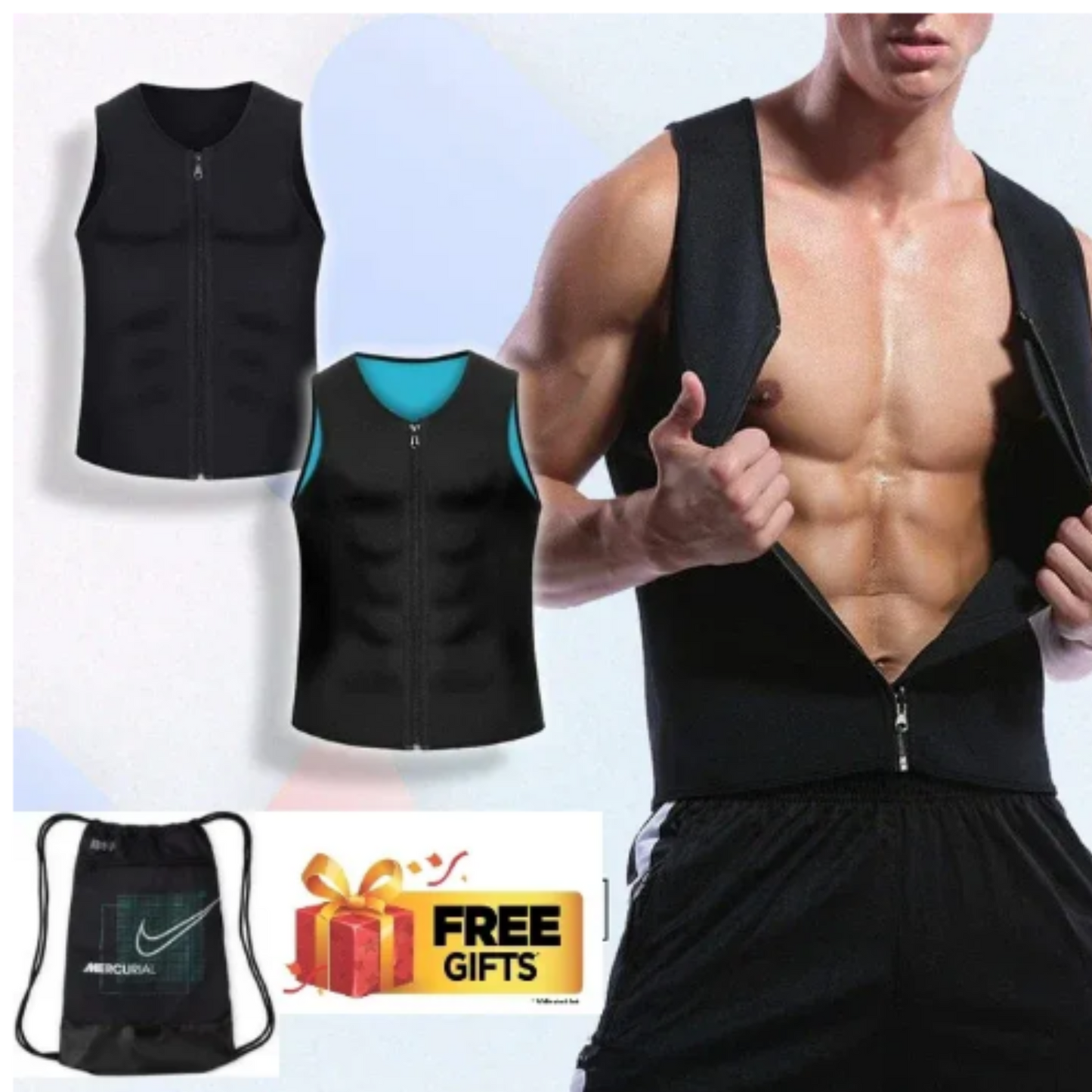 Men's Zipper Neoprene Slimming Shirt - Hot Body Shaper