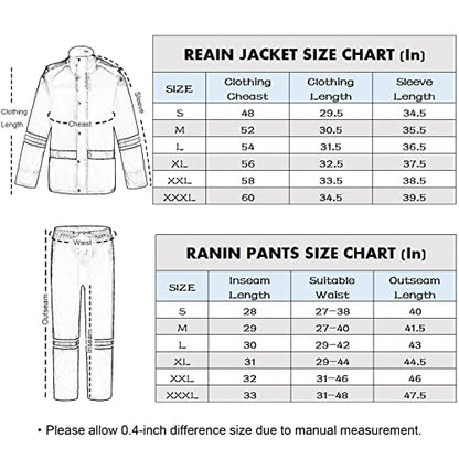 Rain Suit Waterproof for Men & Women – Breathable Lightweight Jacket & Pants Set for Motorcycle, Hiking, Fishing, Golf & Camping