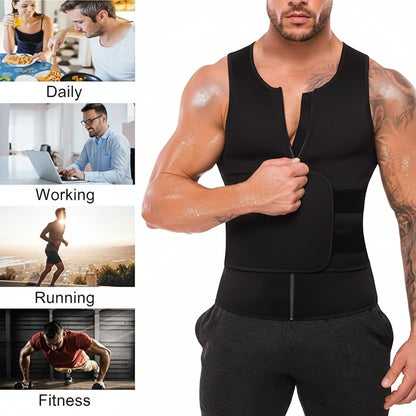Zipper Cami Men Vest+Waist Trainer