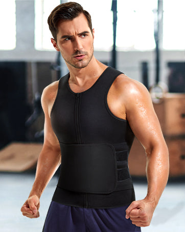 Zipper Cami Men Vest+Waist Trainer