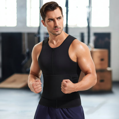 Zipper Cami Men Vest+Waist Trainer