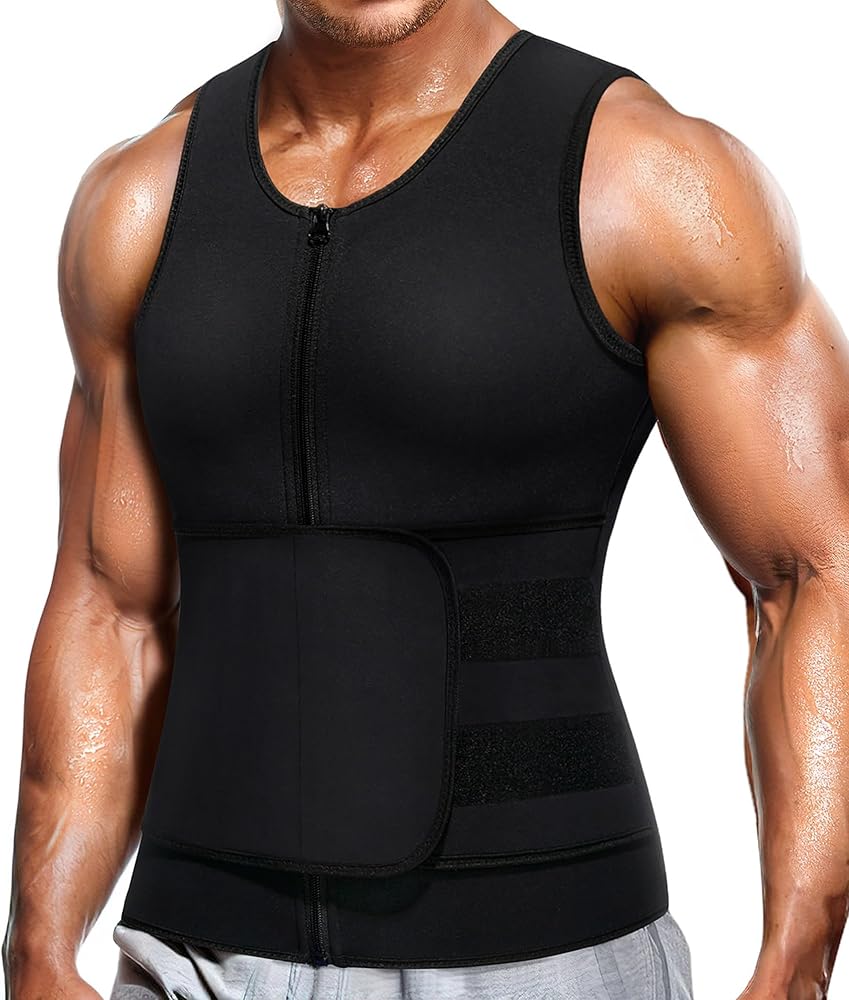 Zipper Cami Men Vest+Waist Trainer