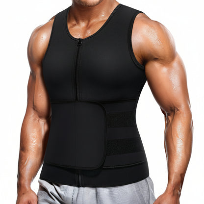 Zipper Cami Men Vest+Waist Trainer