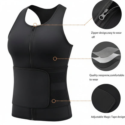 Zipper Cami Men Vest+Waist Trainer