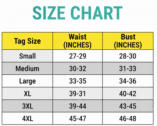 Size Chart with Bust